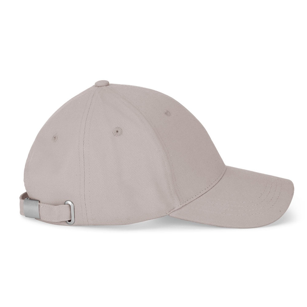 NATHAN promotional cap in light grey (detail view) with custom logo branding
