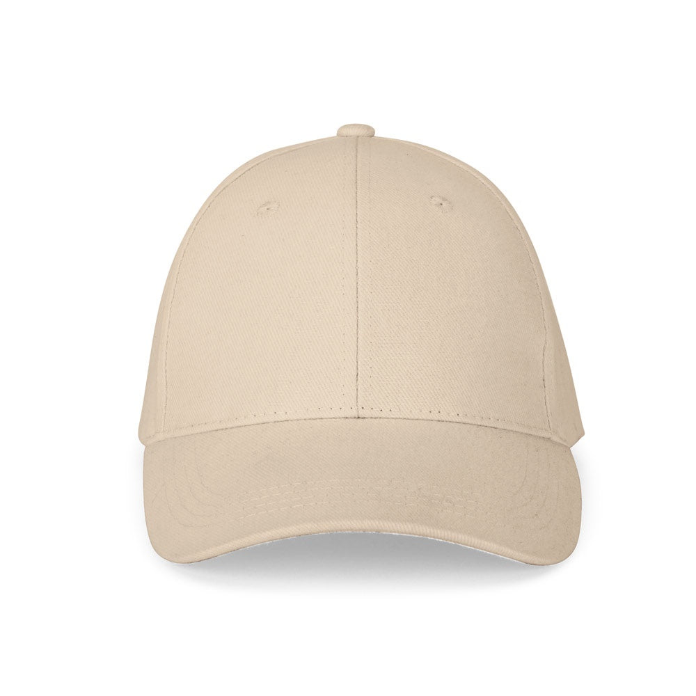 NATHAN promotional cap in beige (detail view) with custom logo branding