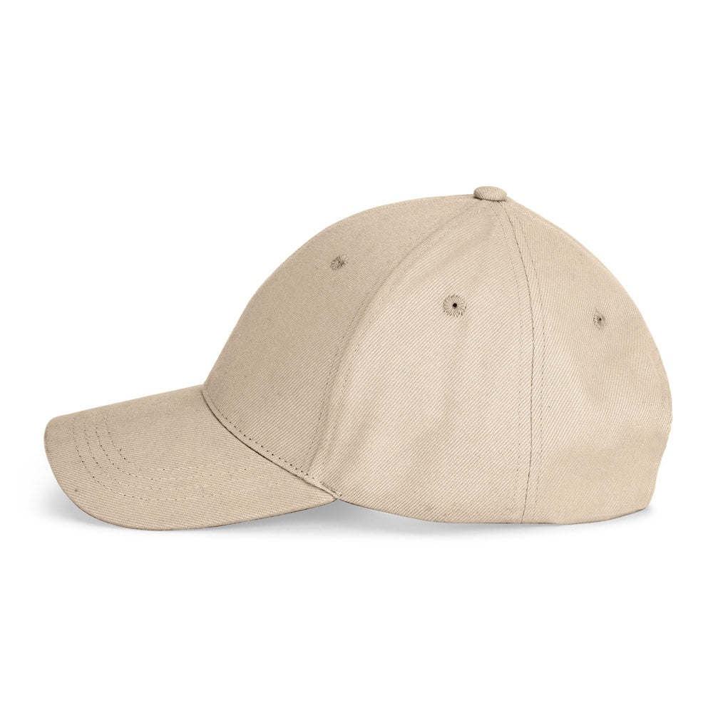 NATHAN promotional cap in beige (detail view) with custom logo branding