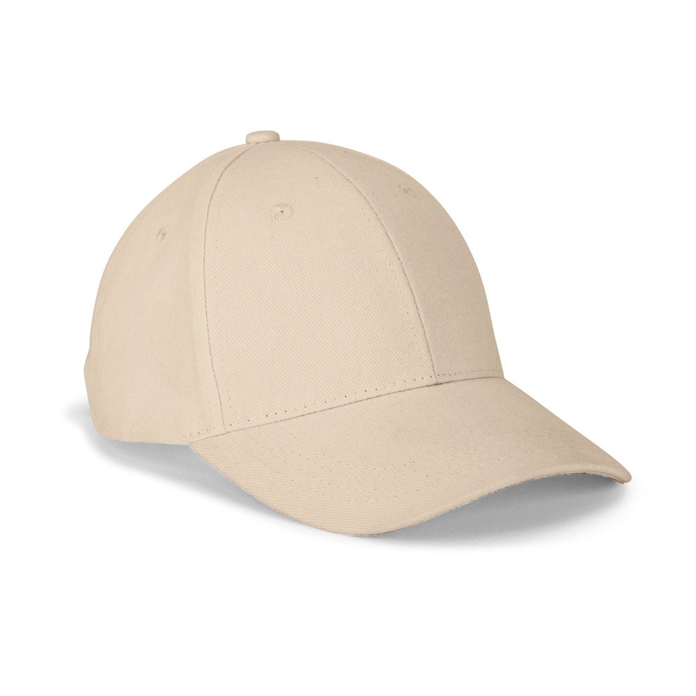 NATHAN promotional cap in beige with custom logo branding