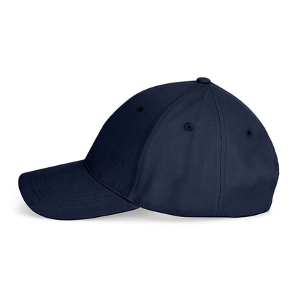 NATHAN promotional cap in navy blue (detail view) with custom logo branding