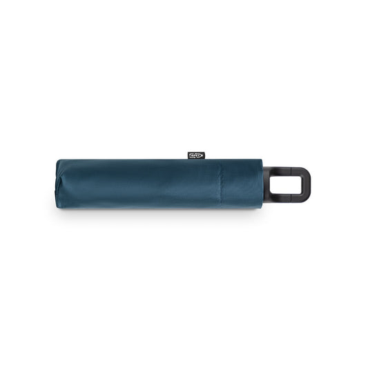 GEORGE promotional umbrella in blue (detail view) with custom logo branding