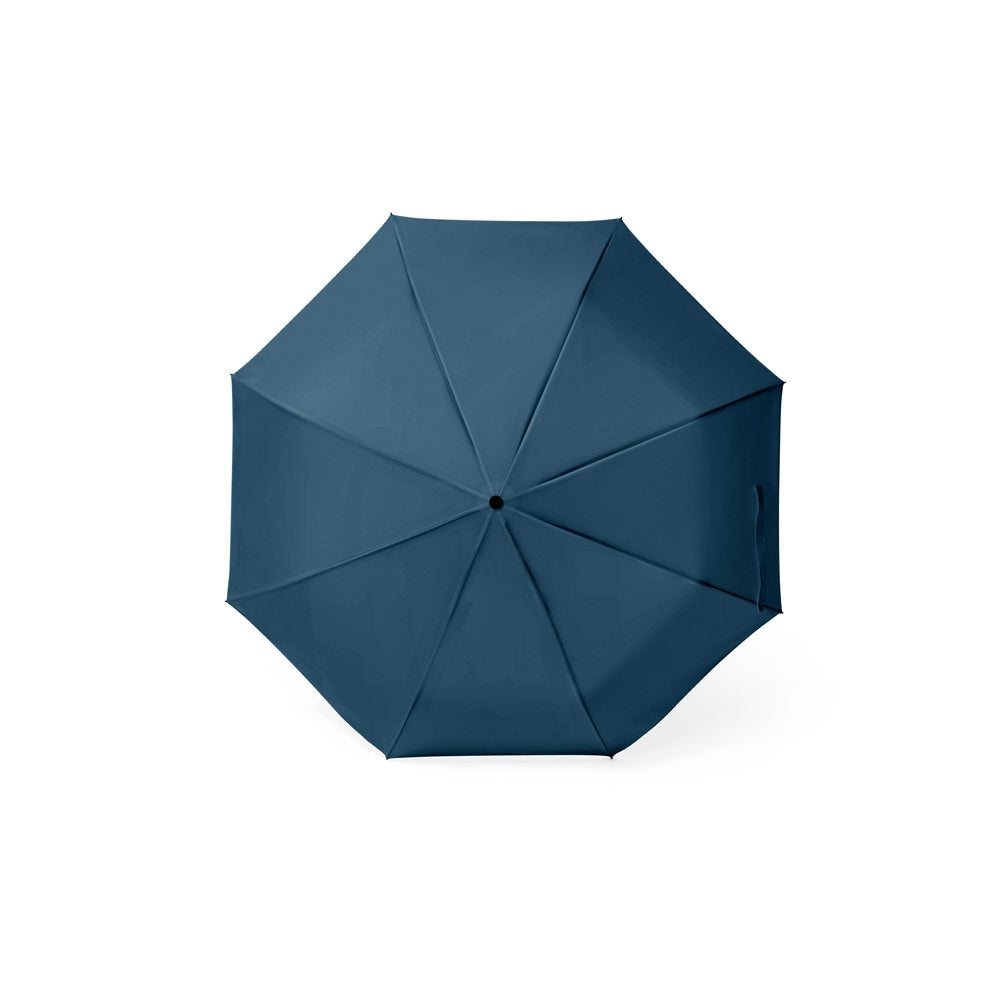 GEORGE promotional umbrella in blue (detail view) with custom logo branding