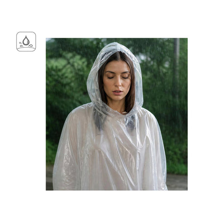 SANDRA promotional raincoat (complete set view) with custom logo branding