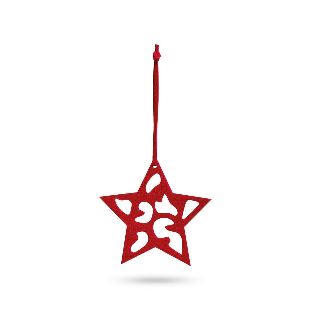 DARIO promotional home accessory in red (detail view) with custom logo branding