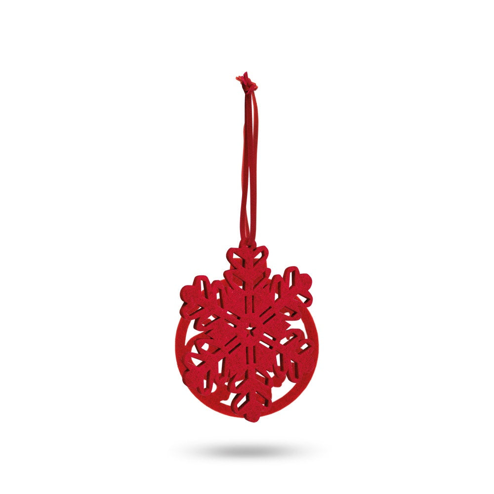 DARIO promotional home accessory in red (detail view) with custom logo branding