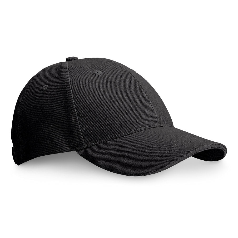 CHRISTOPHE promotional cap in black with custom logo branding