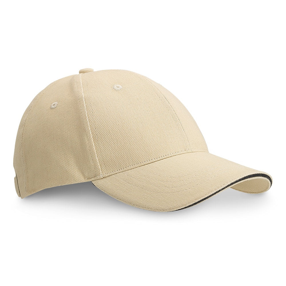CHRISTOPHE promotional cap in beige with custom logo branding