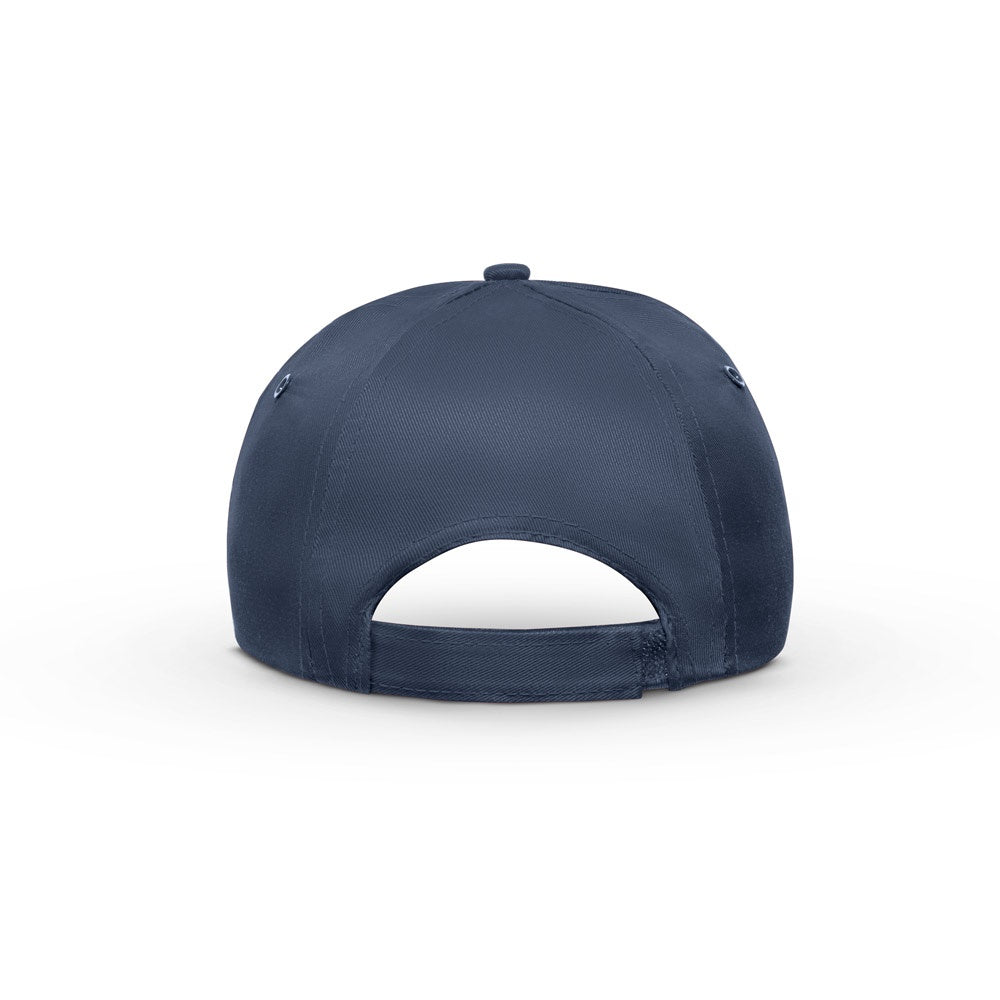 MIUCCIA promotional cap in blue (detail view) with custom logo branding