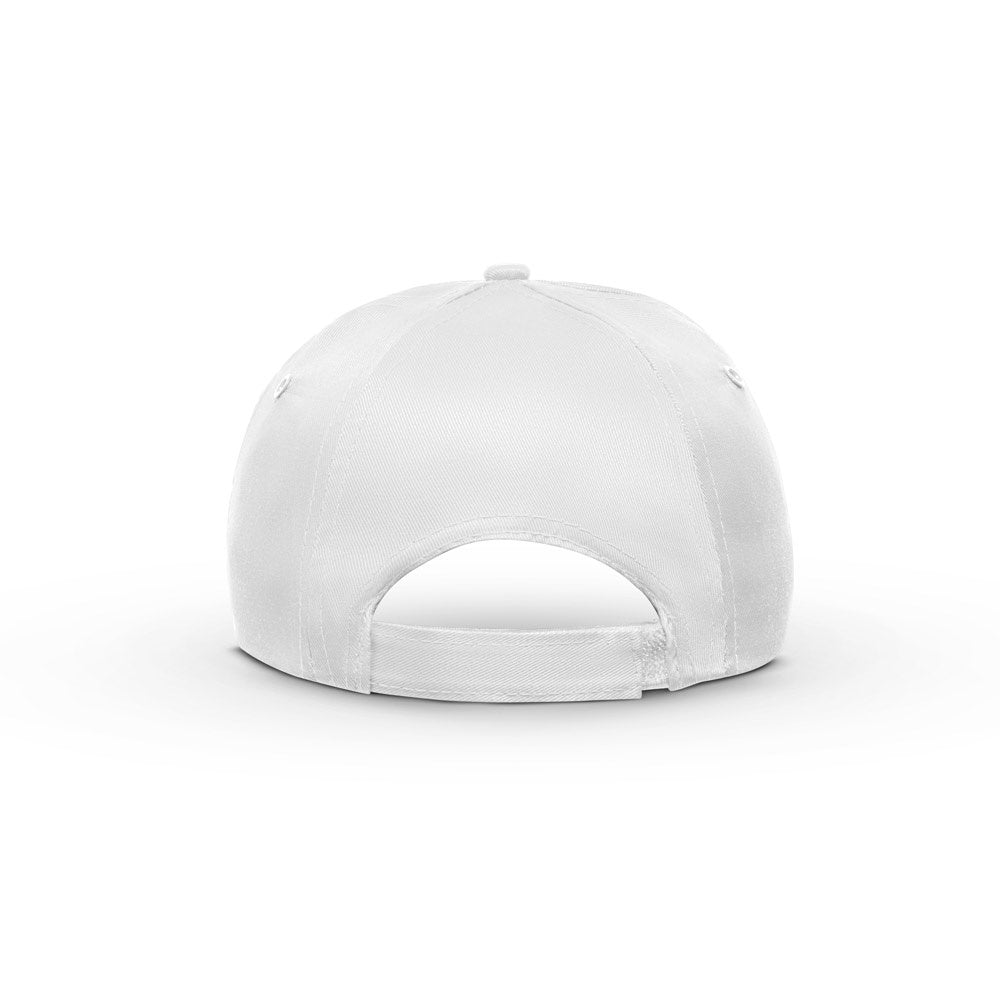 MIUCCIA promotional cap in white (detail view) with custom logo branding