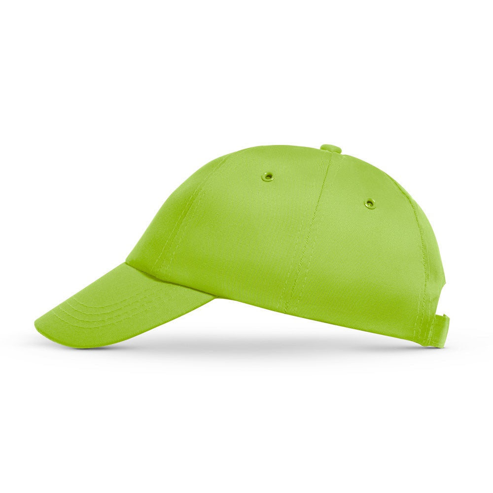 MIUCCIA promotional cap in light green (detail view) with custom logo branding