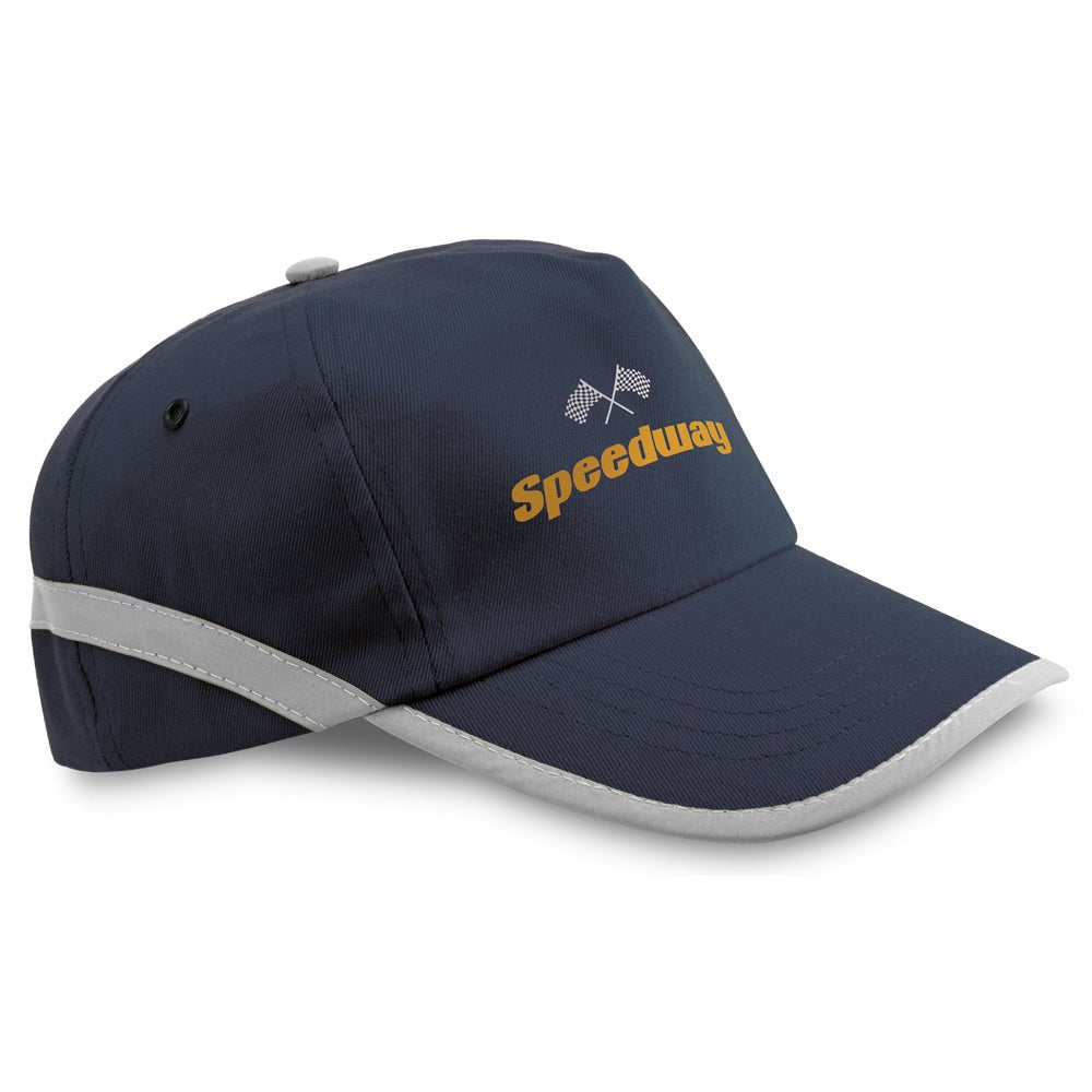 JONES promotional cap in blue with custom logo branding