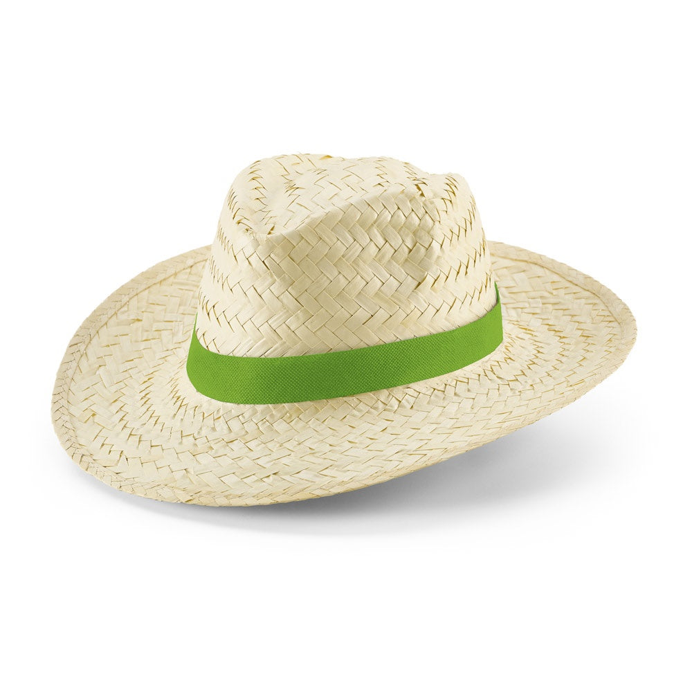 EDWARD promotional hat in light natural (detail view) with custom logo branding