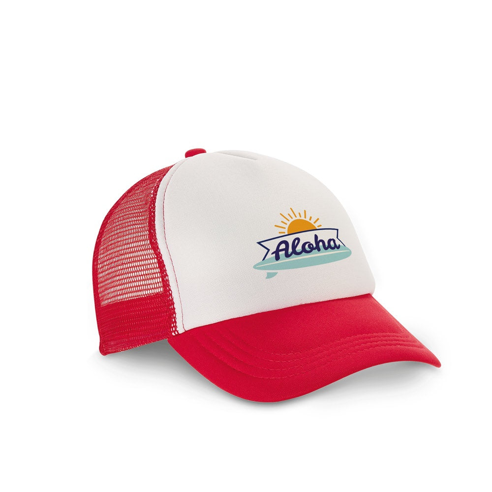 NICOLA promotional cap (complete set view) with custom logo branding