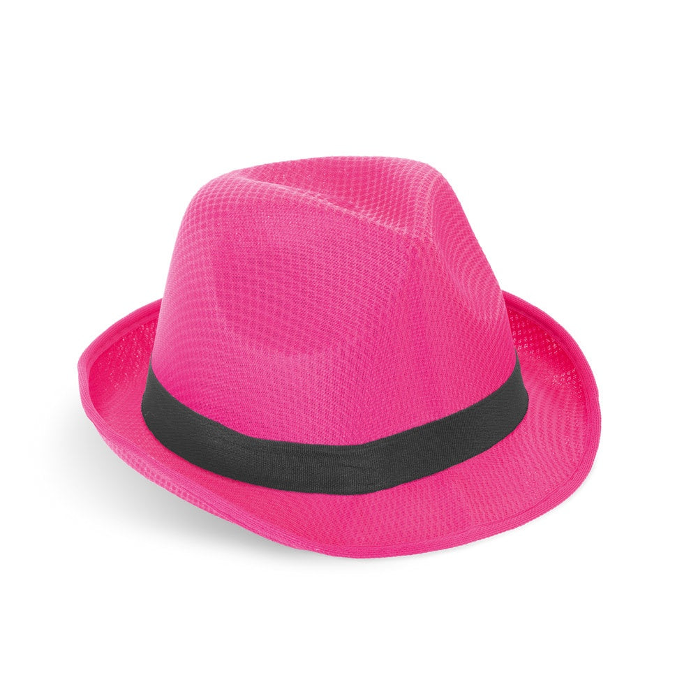 MANOLO promotional hat in pink (detail view) with custom logo branding
