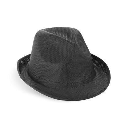 MANOLO promotional hat in black with custom logo branding