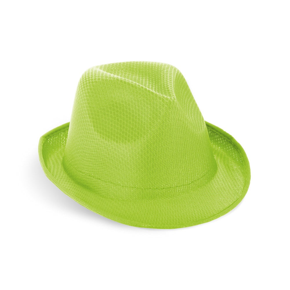 MANOLO promotional hat in light green with custom logo branding