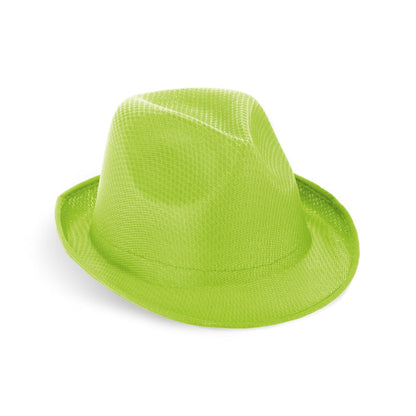 MANOLO promotional hat in light green with custom logo branding