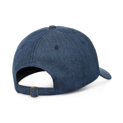 PHOEBE promotional cap in blue (detail view) with custom logo branding