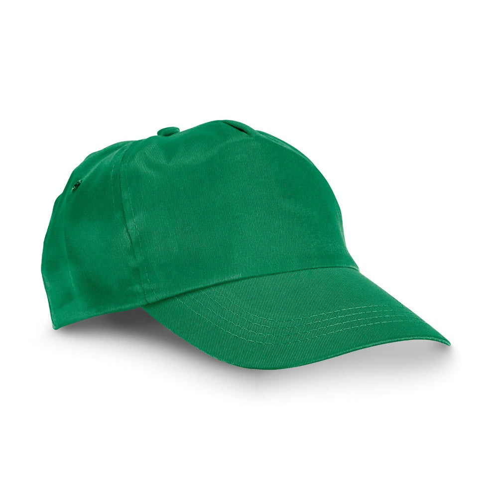 CAMPBEL promotional cap in green with custom logo branding