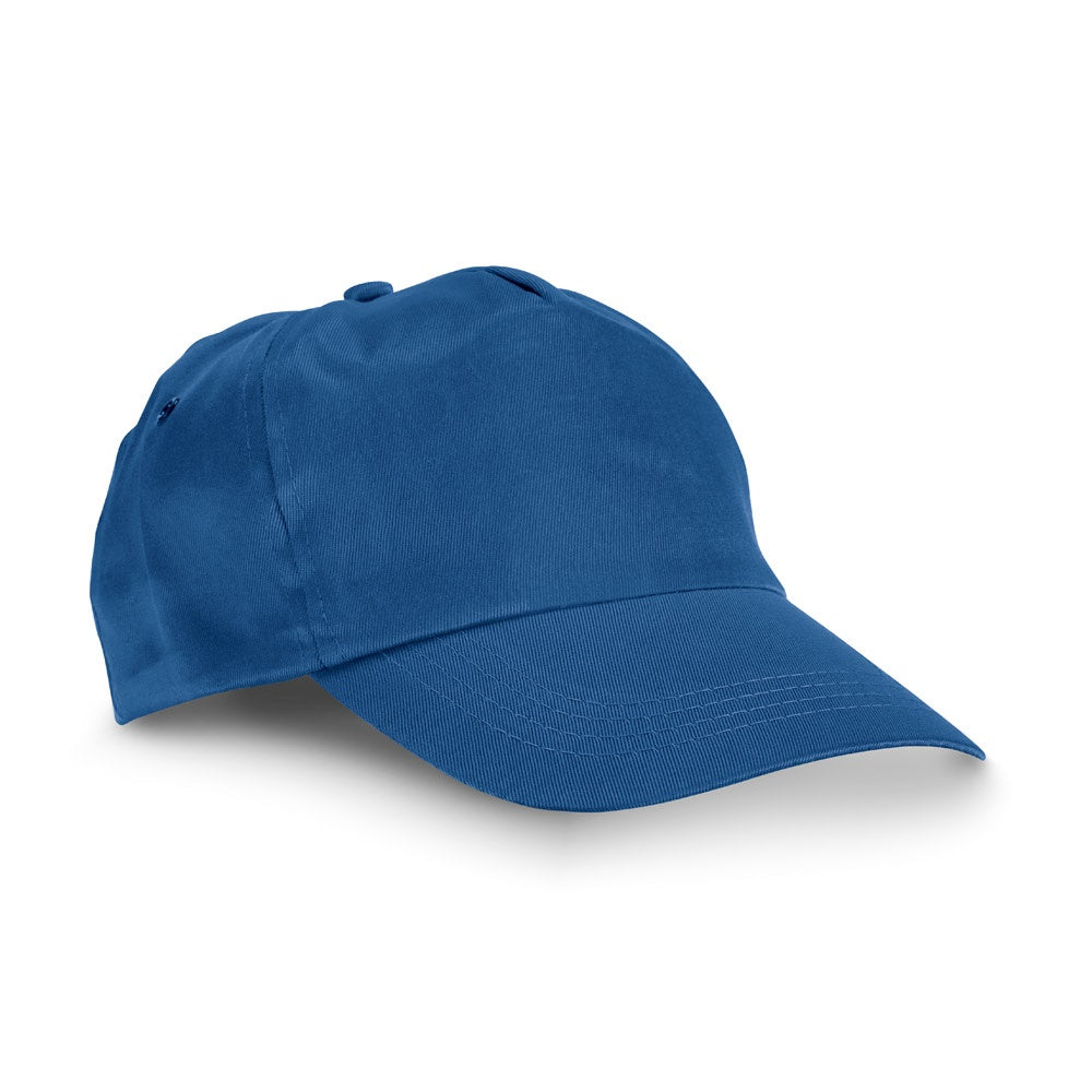 CAMPBEL promotional cap in royal blue with custom logo branding