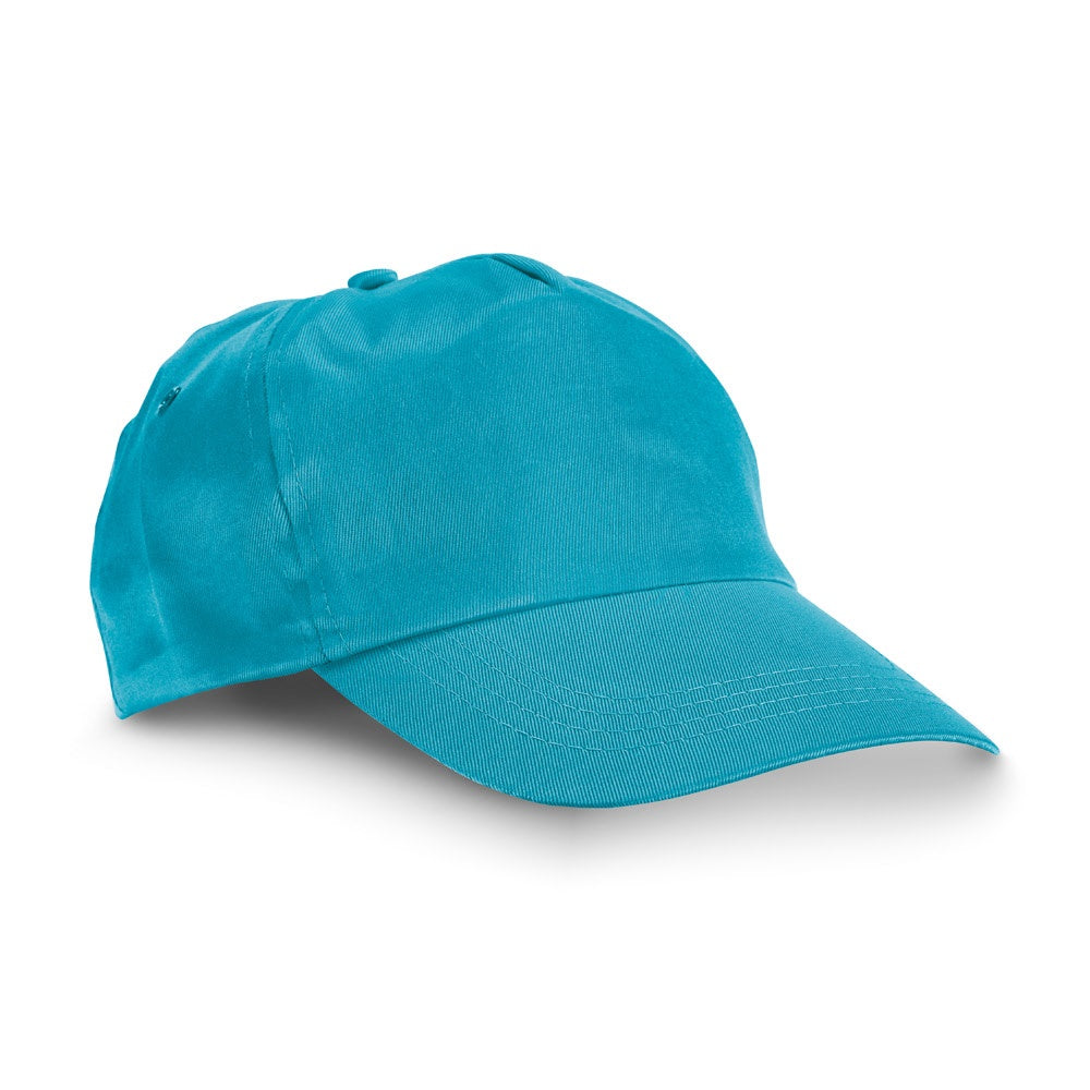 CAMPBEL promotional cap in light blue with custom logo branding