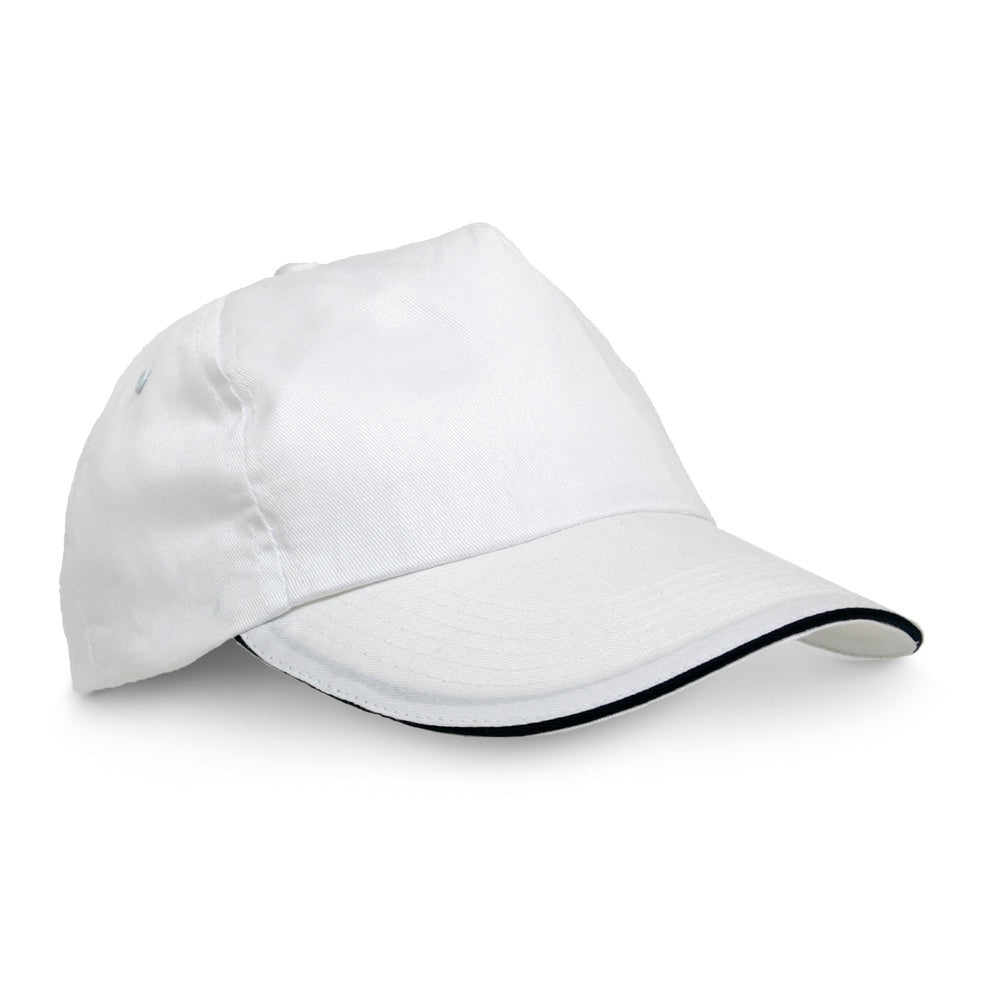 CLAIRE promotional hat in white with custom logo branding