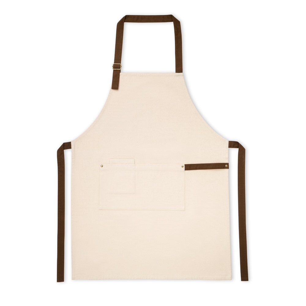 HOLM promotional workwear garment in light natural (detail view) with custom logo branding