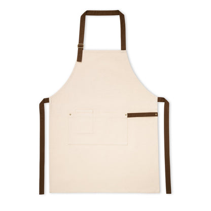 HOLM promotional workwear garment in light natural (detail view) with custom logo branding