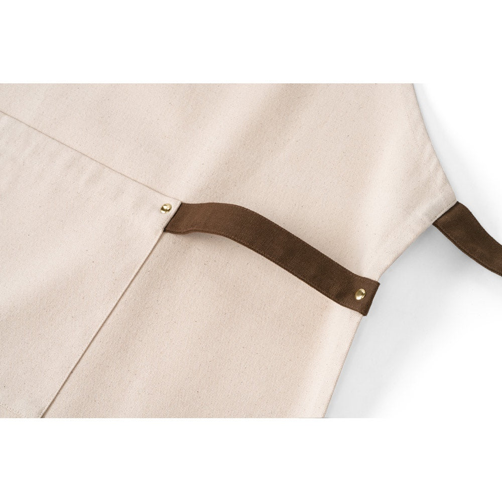 HOLM promotional workwear garment in light natural (detail view) with custom logo branding