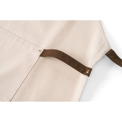 HOLM promotional workwear garment in light natural (detail view) with custom logo branding