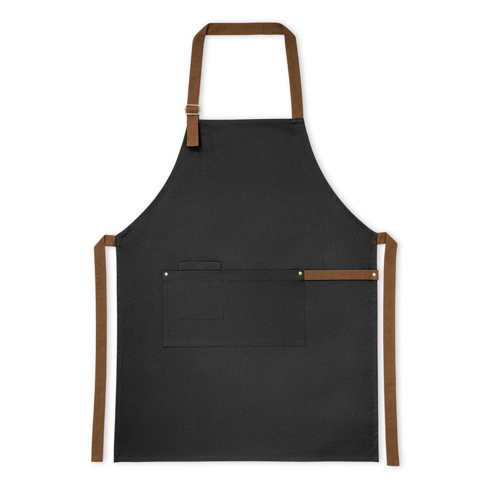 VESPER promotional workwear garment in black (detail view) with custom logo branding