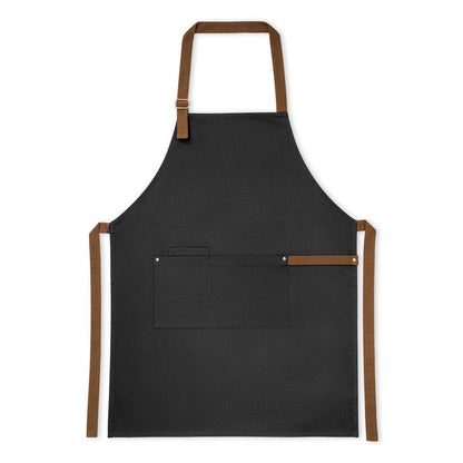 VESPER promotional workwear garment in black (detail view) with custom logo branding