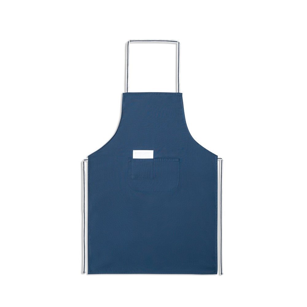 CHIVES promotional workwear garment in blue (detail view) with custom logo branding