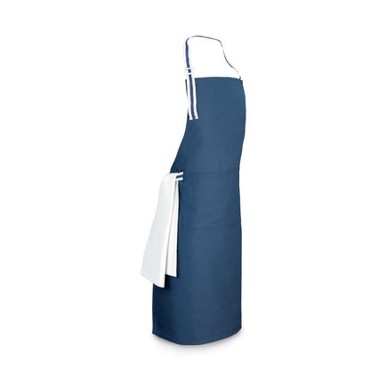 GINGER promotional workwear garment in blue (detail view) with custom logo branding