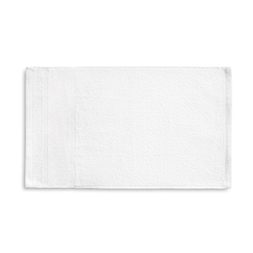 CANCHA promotional towel in white (detail view) with custom logo branding
