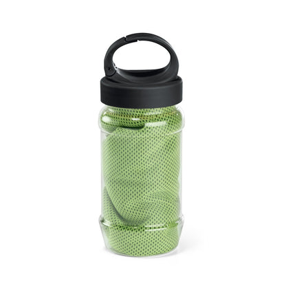 ARTX PLUS promotional towel in light green with custom logo branding