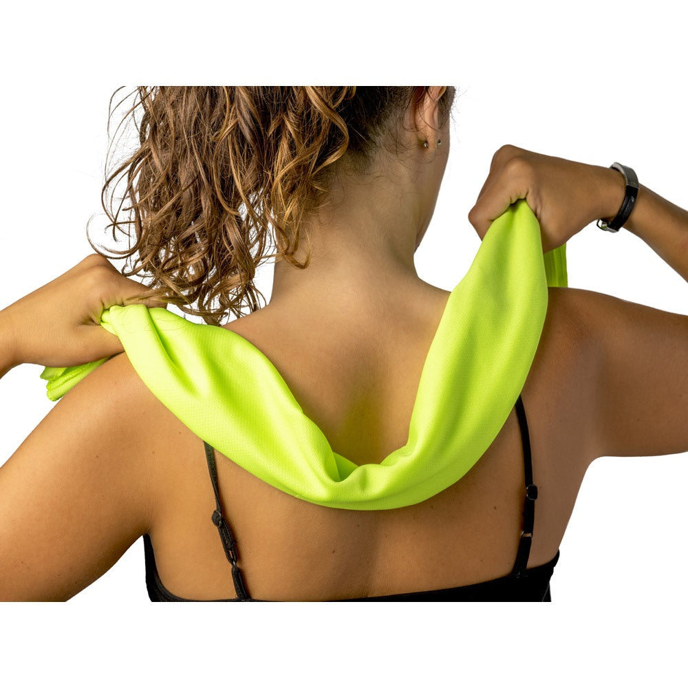 BERNAL promotional towel in light green (detail view) with custom logo branding