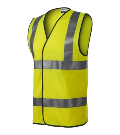 RIMECK HV BRIGHT Unisex safety vest in fluorescent yellow - promotional clothing printed with your company logo