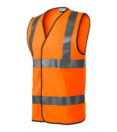 RIMECK HV BRIGHT Unisex safety vest in fluorescent orange - promotional clothing printed with your company logo