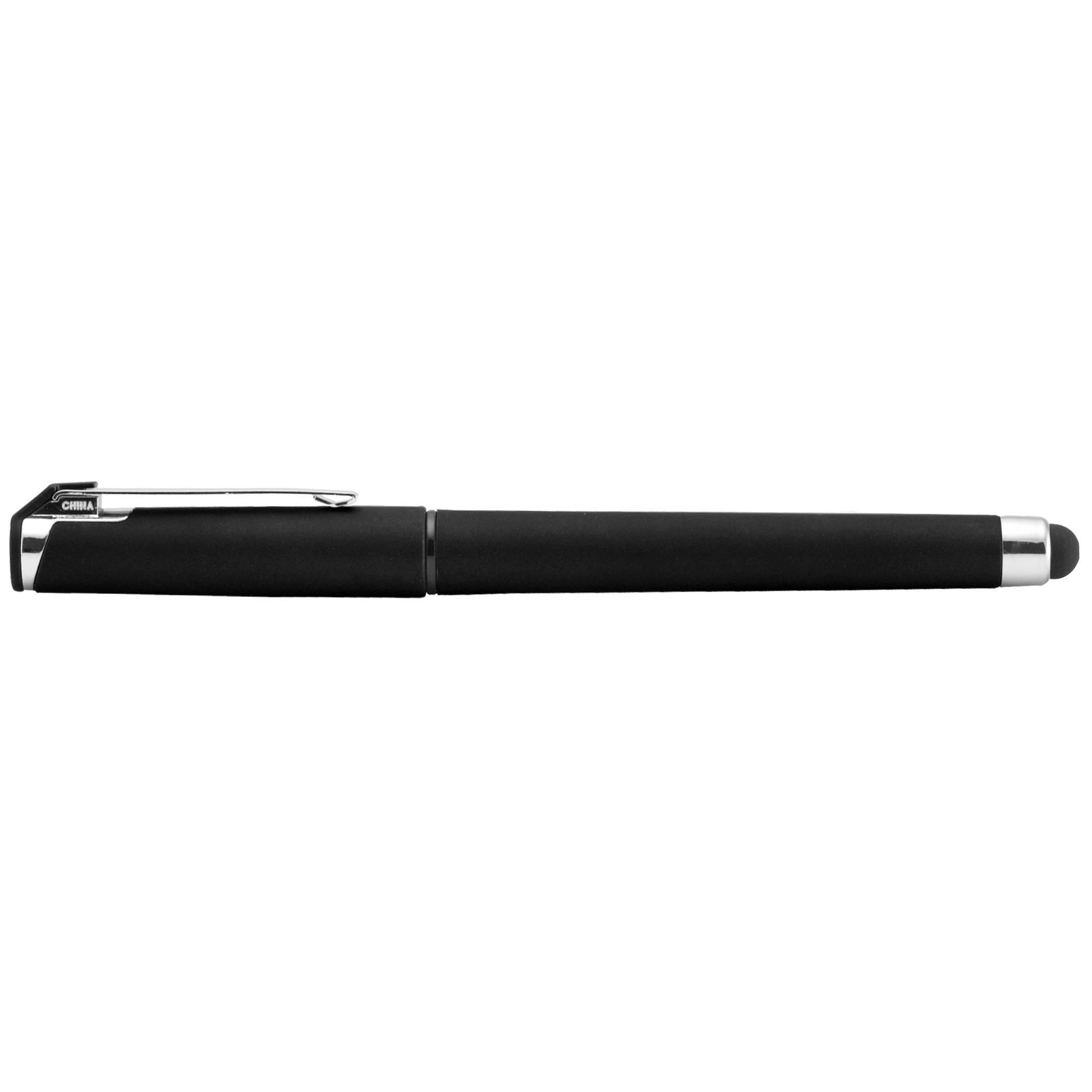 Islander Softy Gel Classic with Stylus promotional pen in black printed with your company logo