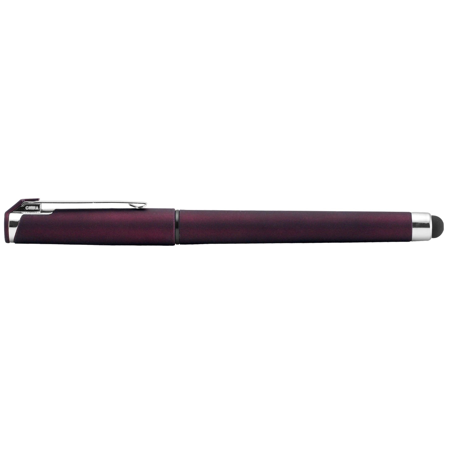 Islander Softy Gel Classic with Stylus promotional pen in burgundy printed with your company logo