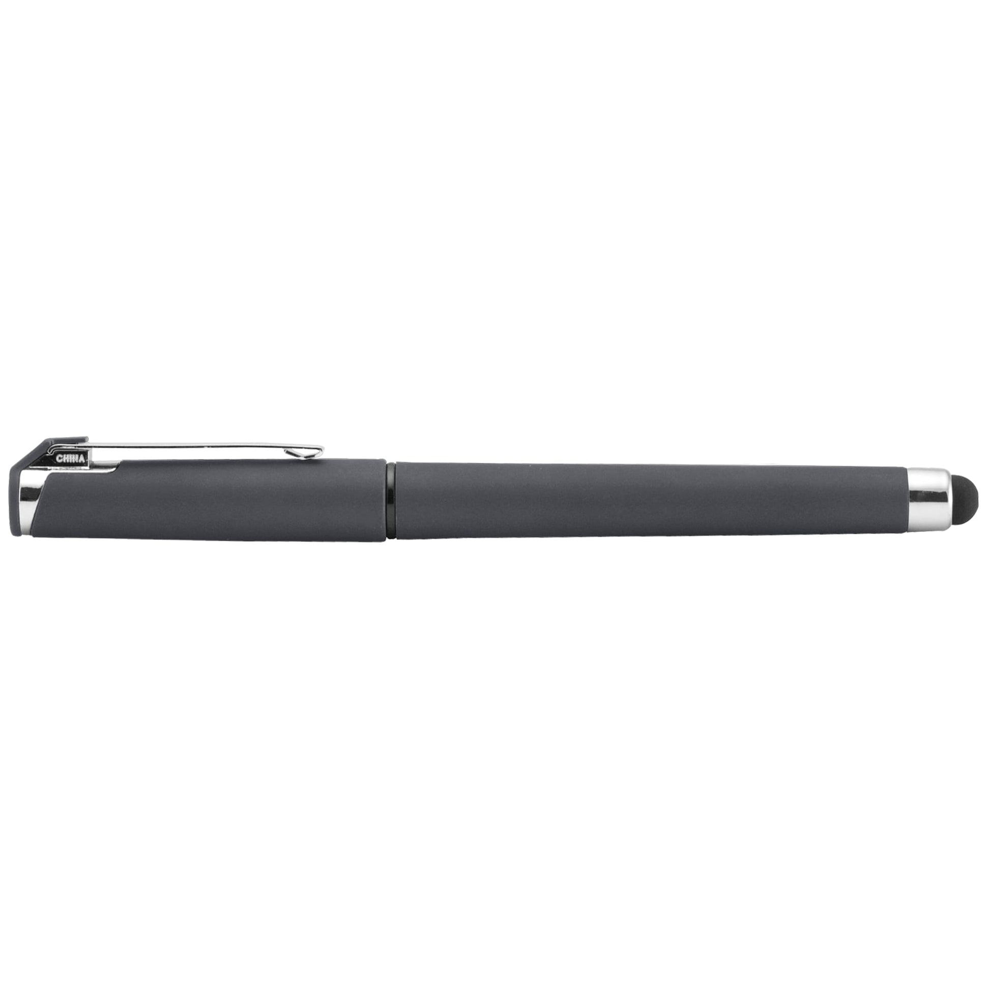 Islander Softy Gel Classic with Stylus promotional pen in gray printed with your company logo