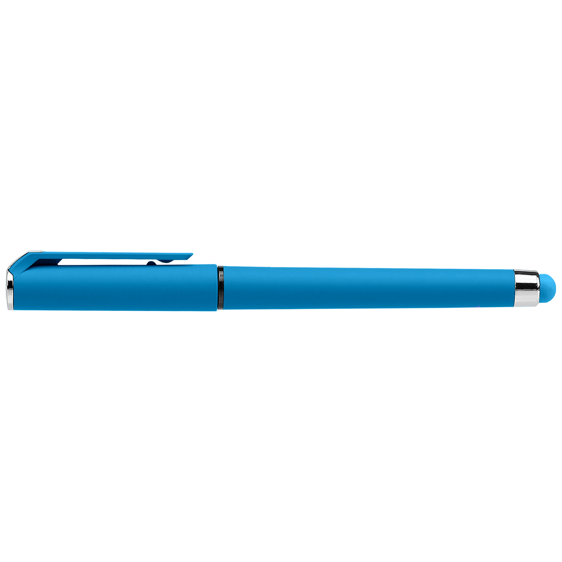 Islander Softy Brights Gel with Stylus promotional pen in royal blue printed with your company logo