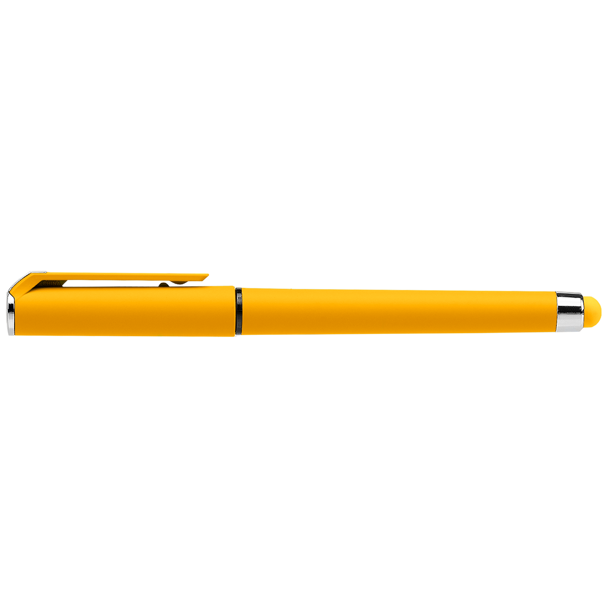 Islander Softy Brights Gel with Stylus promotional pen in yellow printed with your company logo