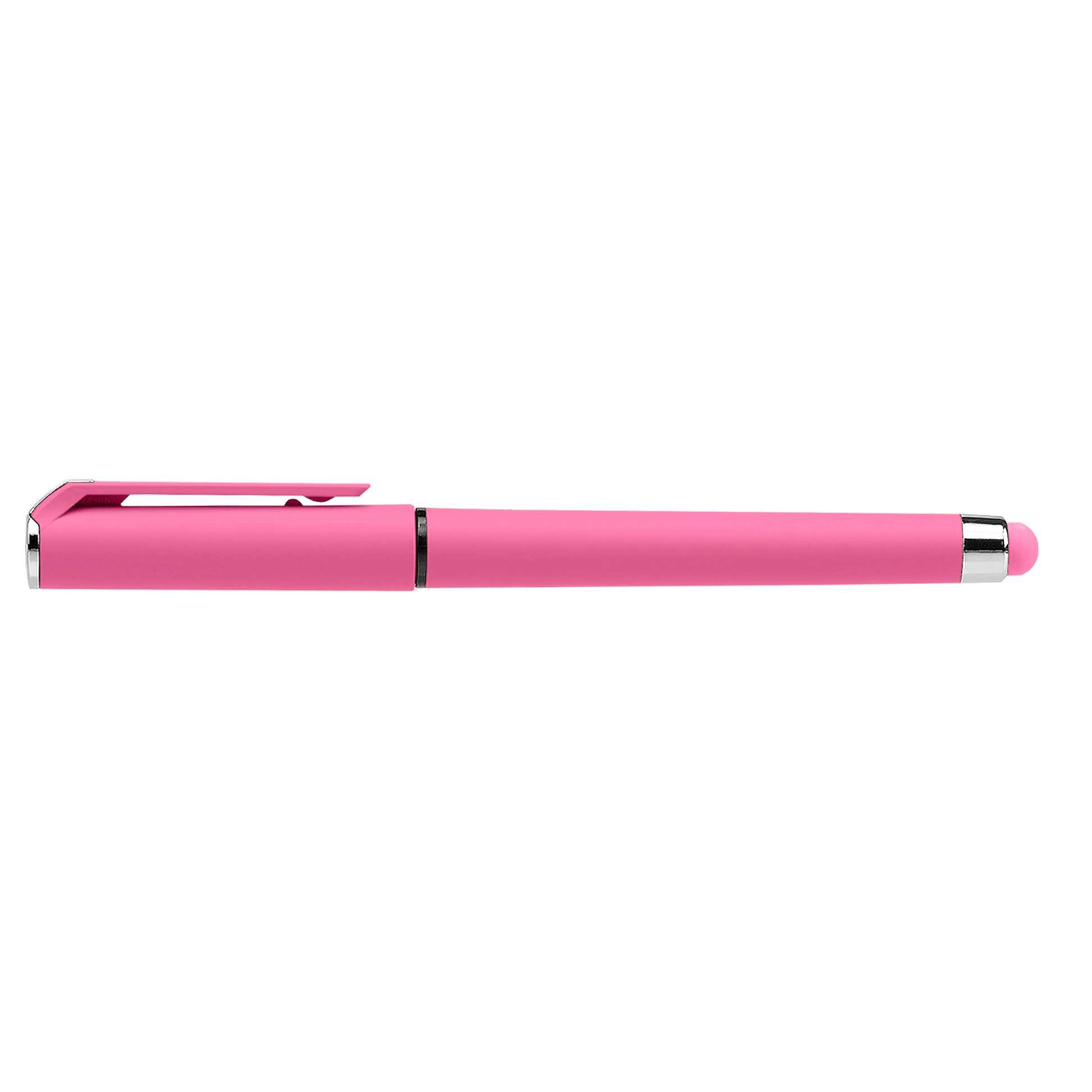 Islander Softy Brights Gel with Stylus promotional pen in pink printed with your company logo