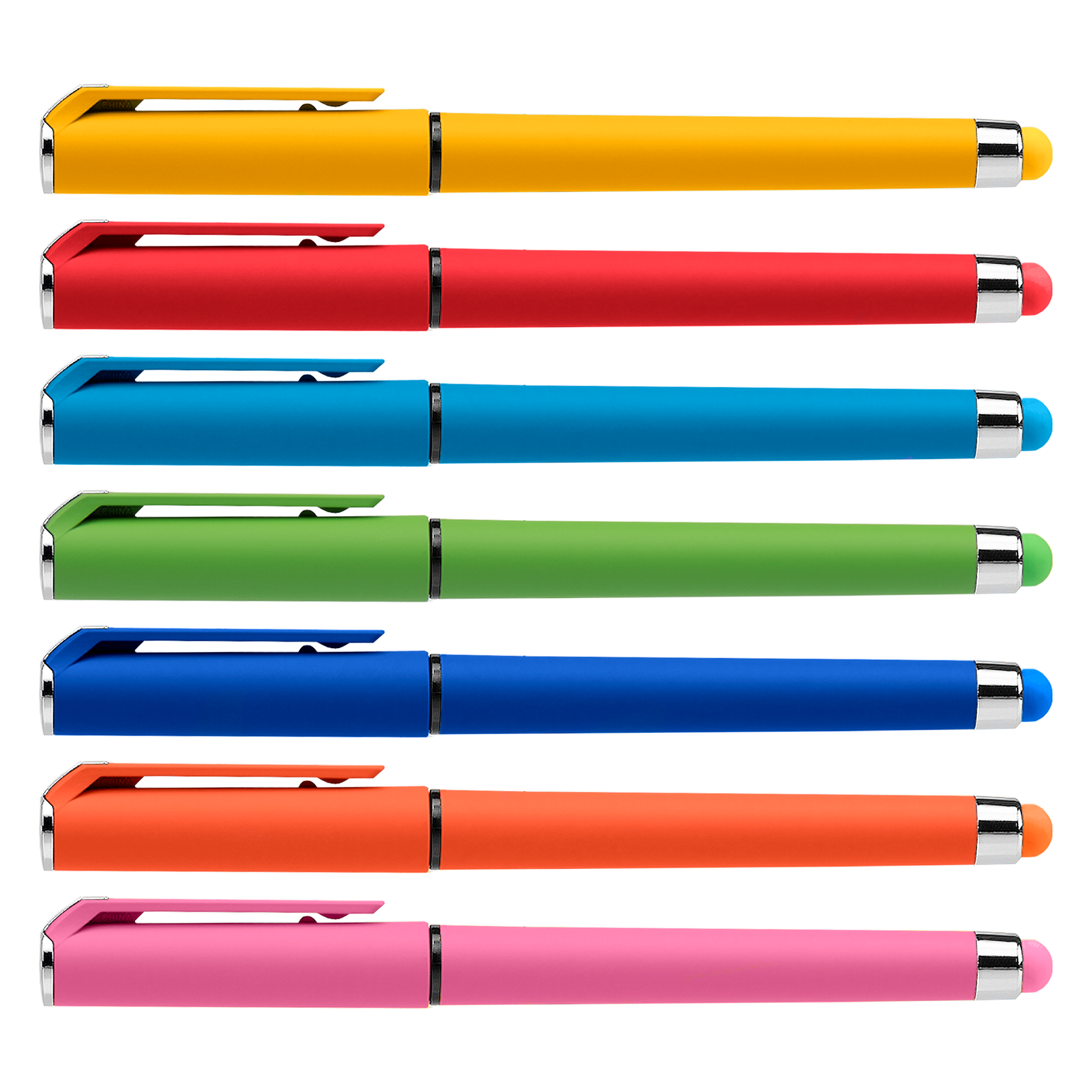 Islander Softy Brights Gel with Stylus promotional pen in assorted colours printed with your company logo