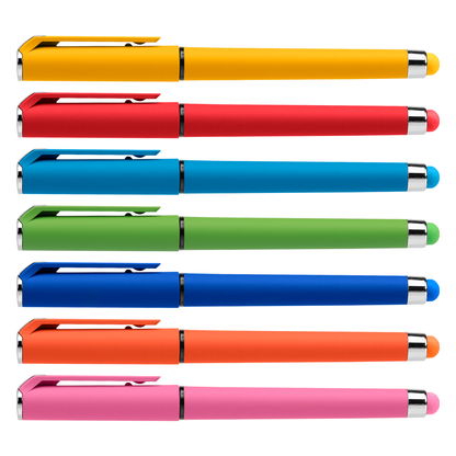 Islander Softy Brights Gel with Stylus promotional pen in assorted colours printed with your company logo