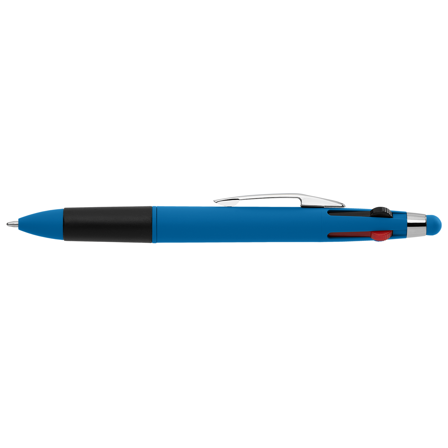 Quattro Softy Multi Ink with Stylus promotional pen in light blue printed with your company logo