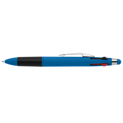 Quattro Softy Multi Ink with Stylus promotional pen in light blue printed with your company logo